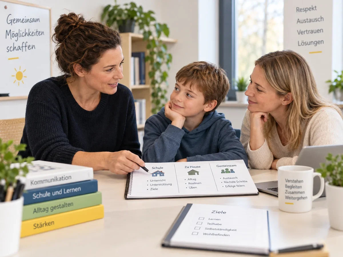 Schule und Zusammenarbeit, KI-generierte Praxisszene