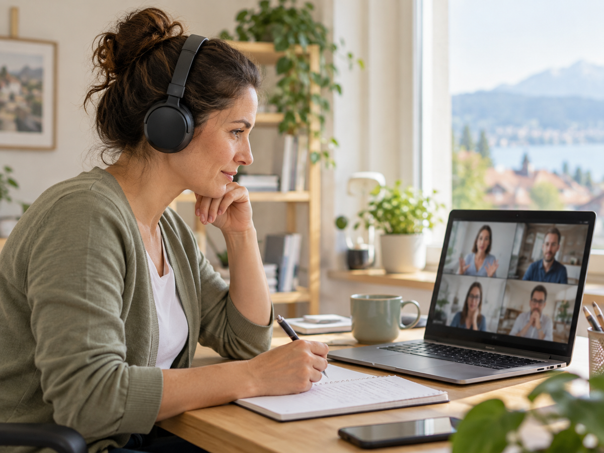 ensa Erste Hilfe Kurs für psychische Gesundheit / Erwachsene (Webinar) – praxisnahe Weiterbildung für Organisationen. * KI-generiertes Symbolbild.
