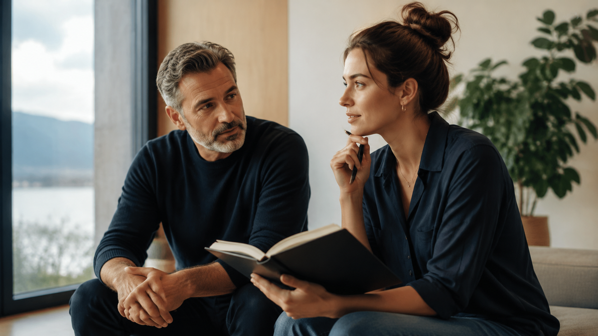 Nachwuchsführungskraft reflektiert ihre Entwicklung mit einem Mentor