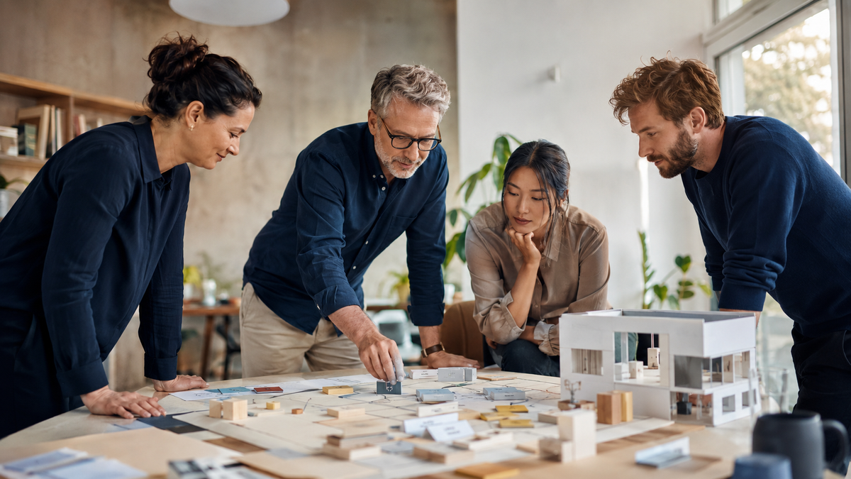 Team entwickelt ein innovatives Geschäftsmodell mit einem anschaulichen Prototyp