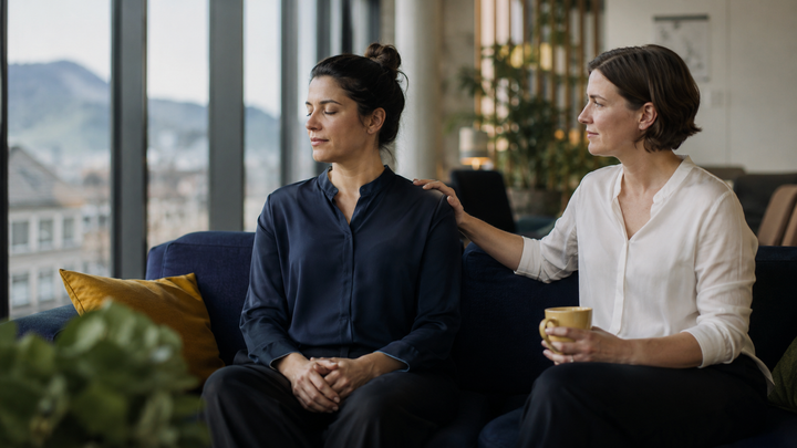 Achtsame Pause und kollegiale Unterstützung im Arbeitsalltag
